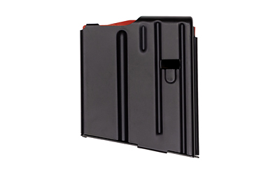 Black storage container with red accents