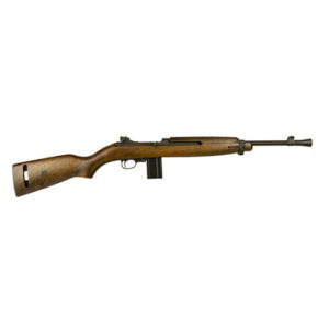 Wooden rifle with metal components