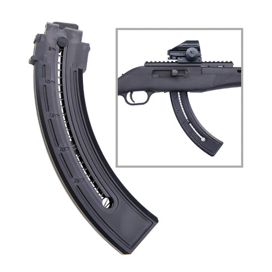Black curved magazine for firearm
