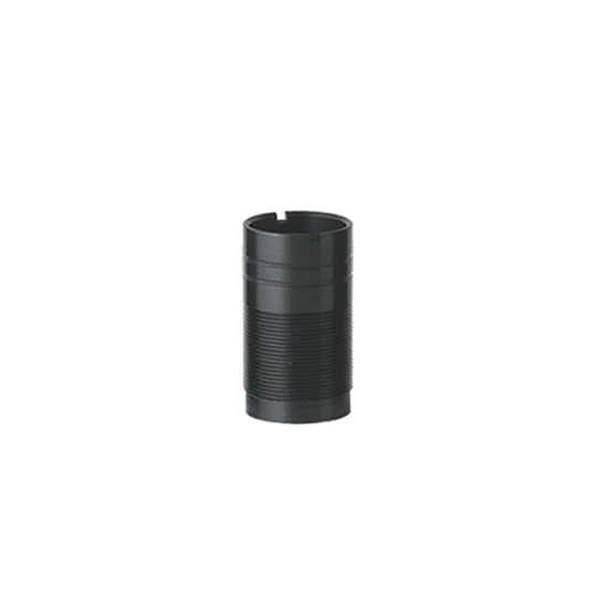 Black cylindrical object with textured surface.