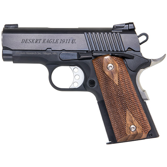 Black pistol with wooden grip from Desert Eagle