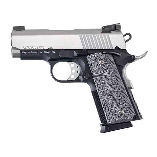 Stainless steel handgun with textured grip