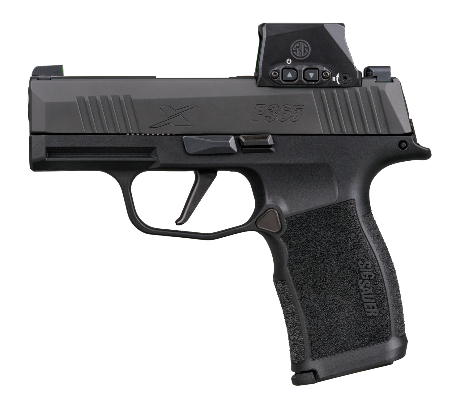 Sig Sauer P365 pistol with red dot sight.
