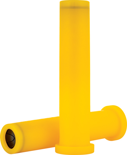 Two yellow cylindrical objects standing upright.