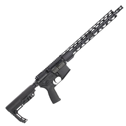 Modern semi-automatic rifle with long barrel.