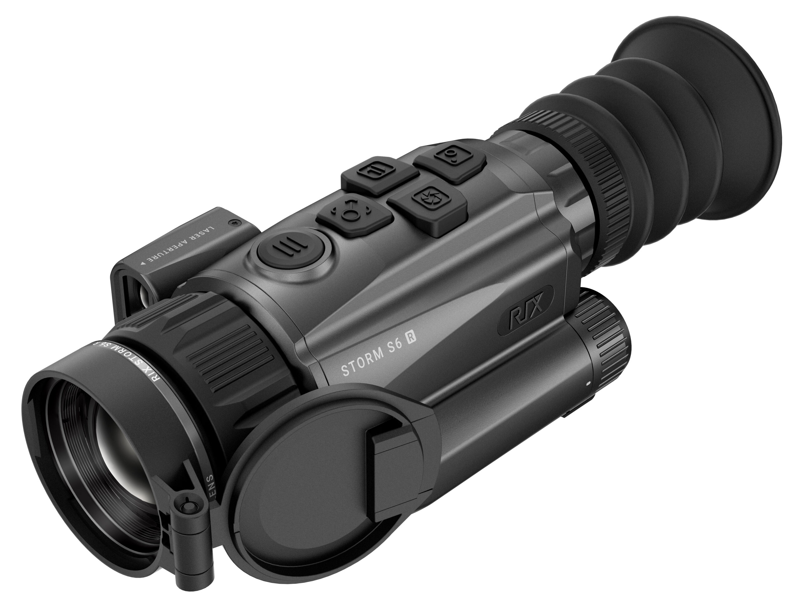 Black thermal night vision scope with controls
