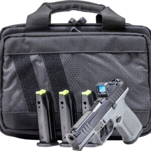 Handgun and magazines in a tactical bag.