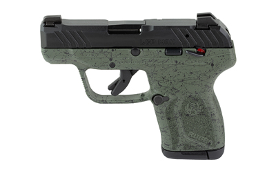 Compact handgun with green speckled design.