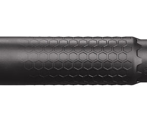 Black hexagonal-patterned firearm suppressor