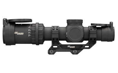 SIG Sauer rifle scope with adjustable features.