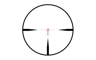Crosshair design with center red dot.