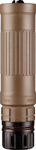 Tactical flashlight in tan color.