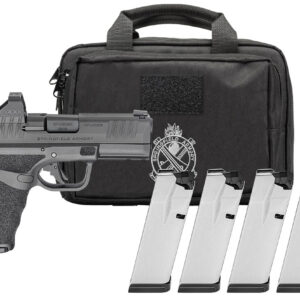 Springfield Armory pistol with carrying case and magazines.