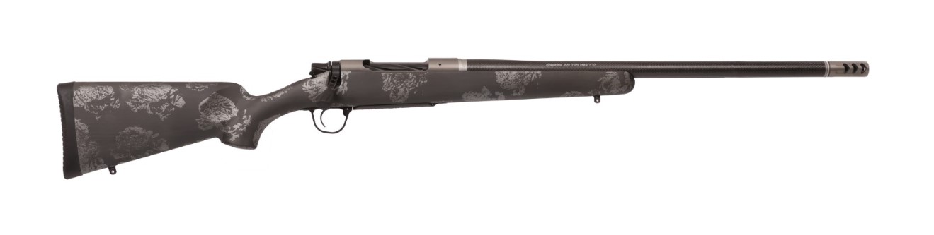 Side view of a hunting rifle.