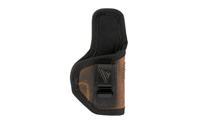 Black and brown gun holster with clip