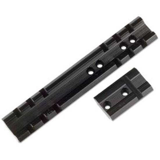Two black rail accessories for mounting equipment