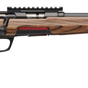 Side view of a wooden rifle.