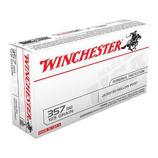 Winchester 357 SIG ammunition box, personal protection.