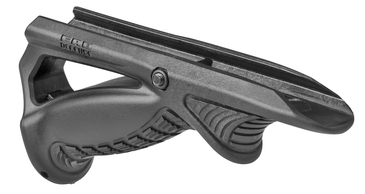 Black tactical grip for firearms