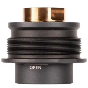 Mechanical fitting with open label and brass top
