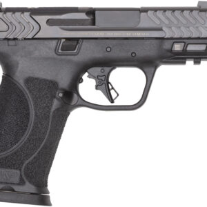 Side view of a black semi-automatic pistol.