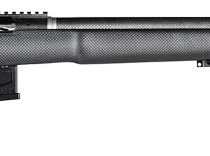 Side view of a tactical rifle with precision design.