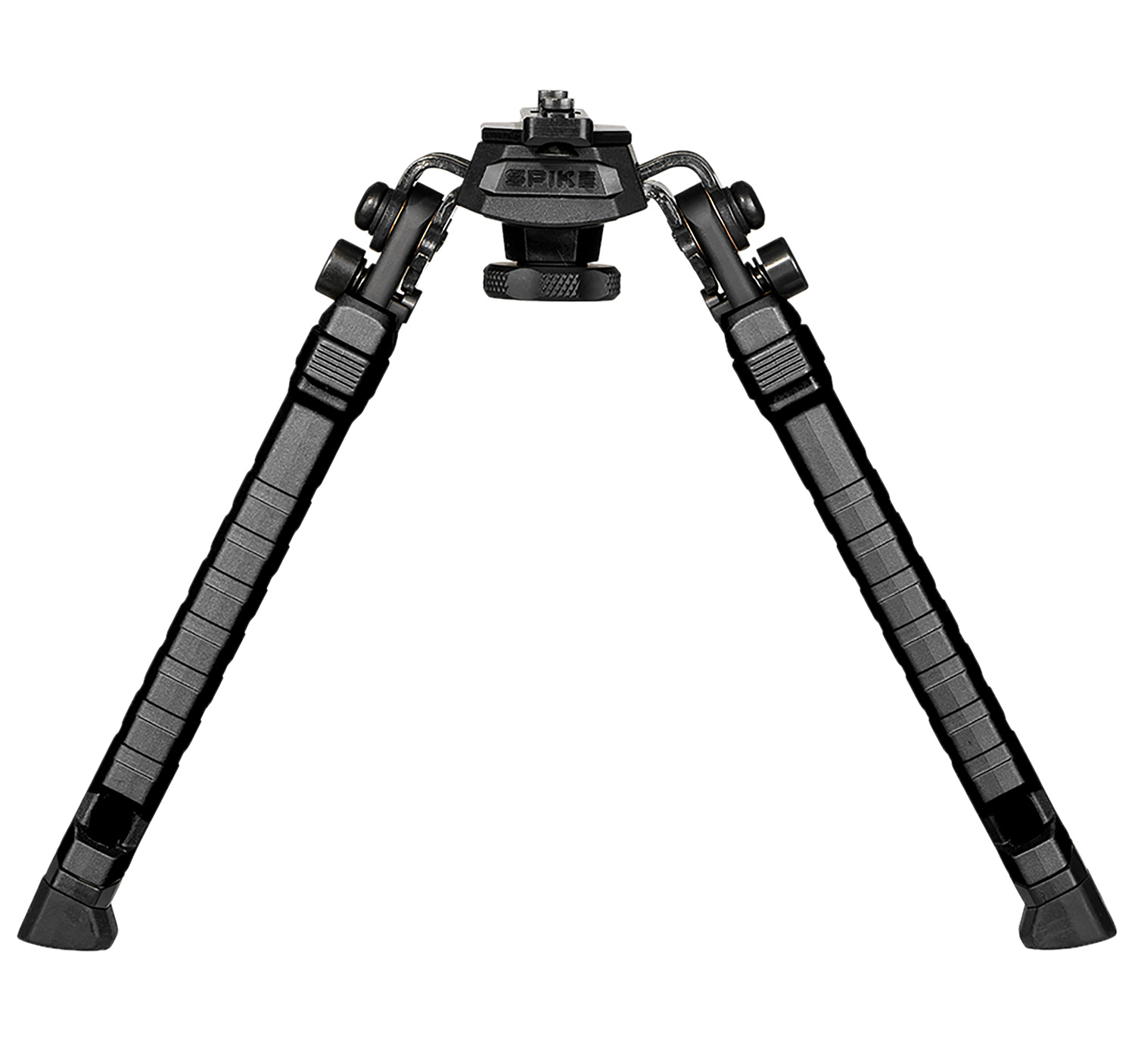 Black bipod for stabilizing firearms