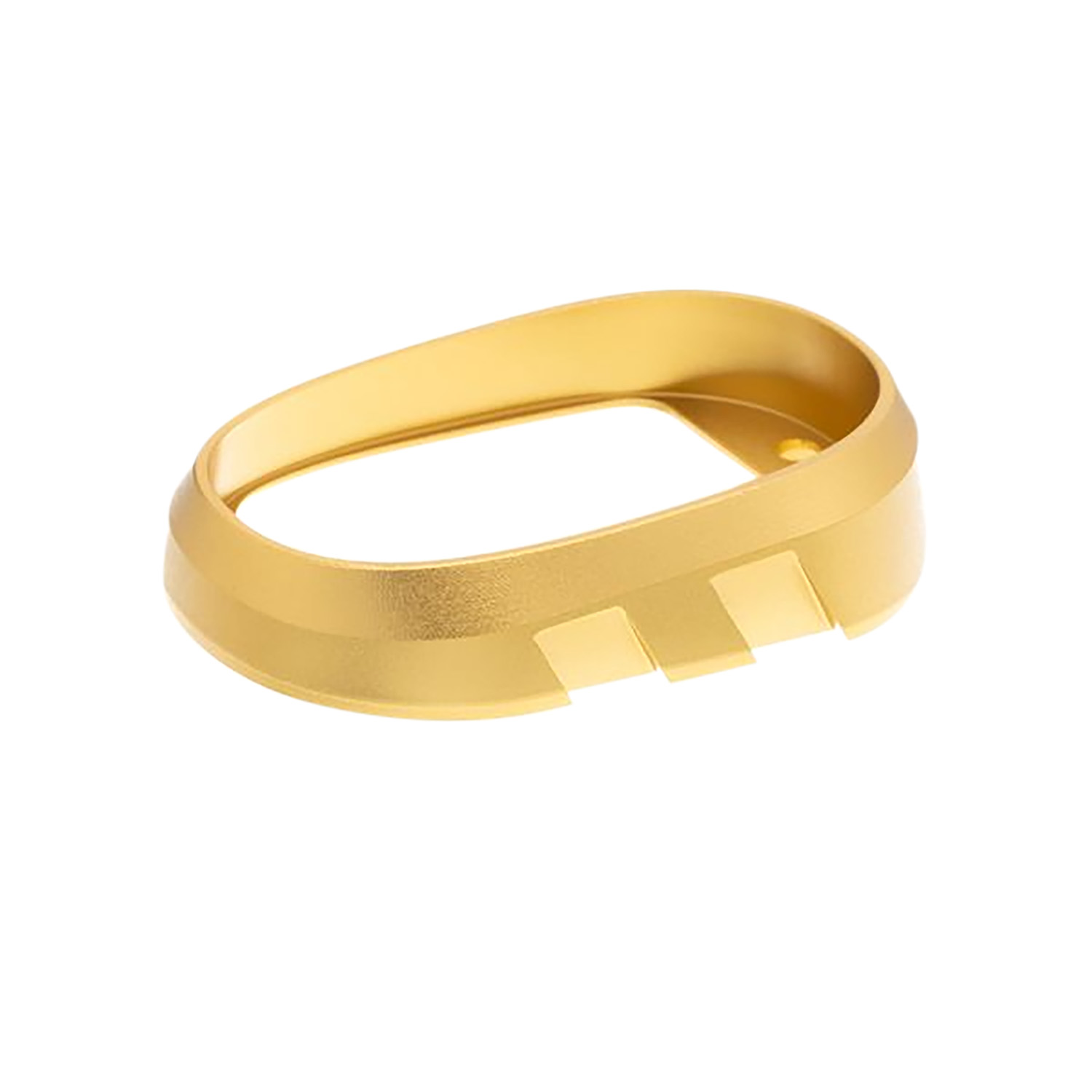 Stylish gold ring with unique design.