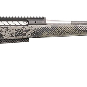 Camouflaged hunting rifle side view