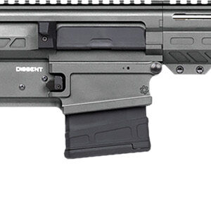 Side view of a modern firearm with ergonomic design.