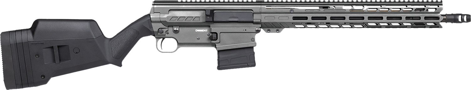 Side view of a modern firearm with ergonomic design.