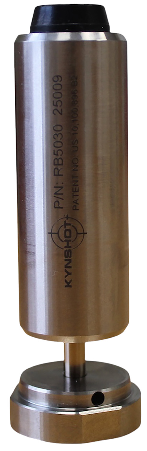 Kynshot hydraulic buffer cylinder for firearms.