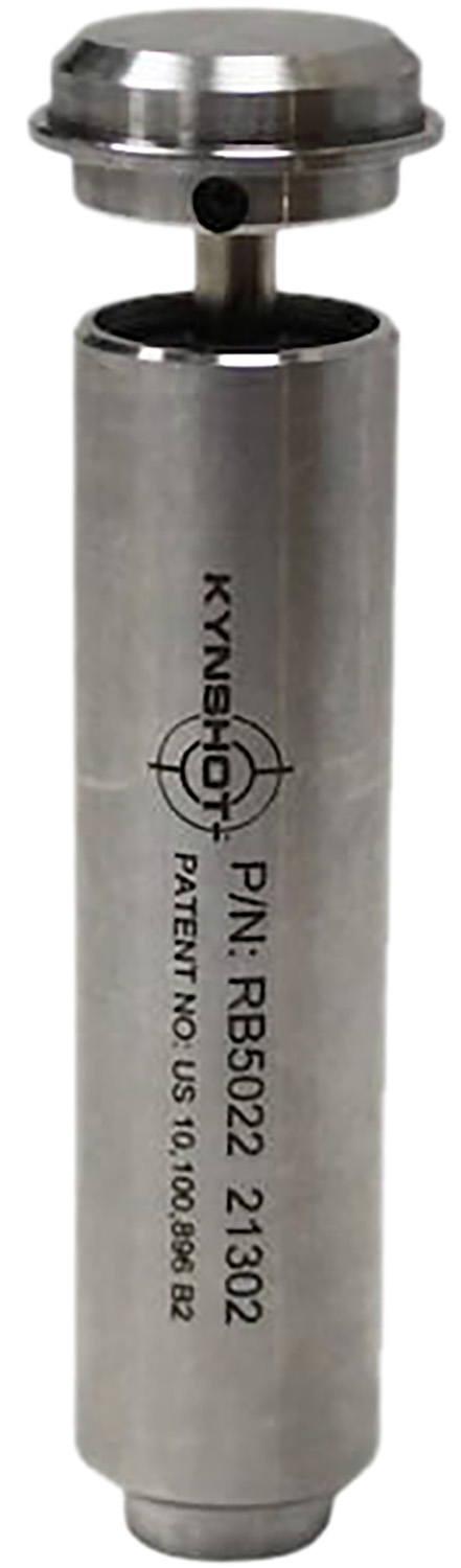 Metal cylindrical device with a cap and markings.