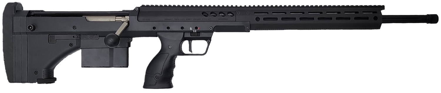 Side view of a modern sniper rifle