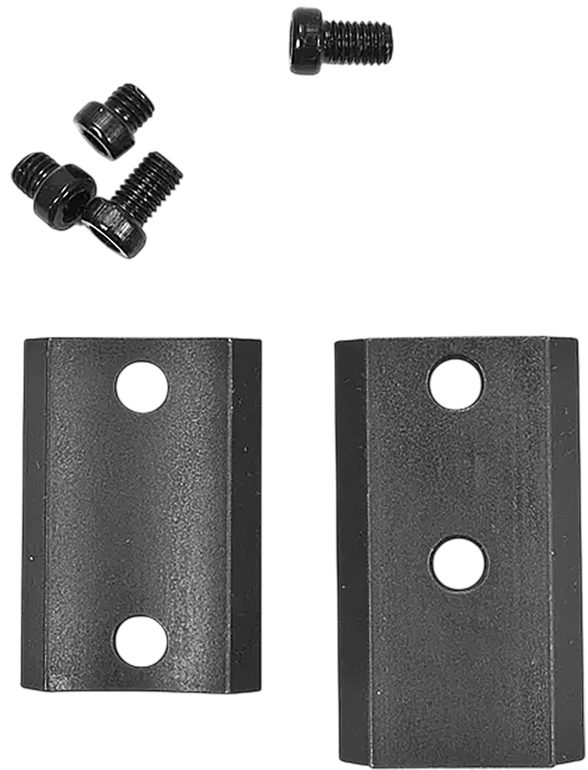 Two metal brackets with screws for assembly.