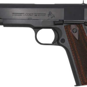 Colt .38 Super automatic pistol on white background