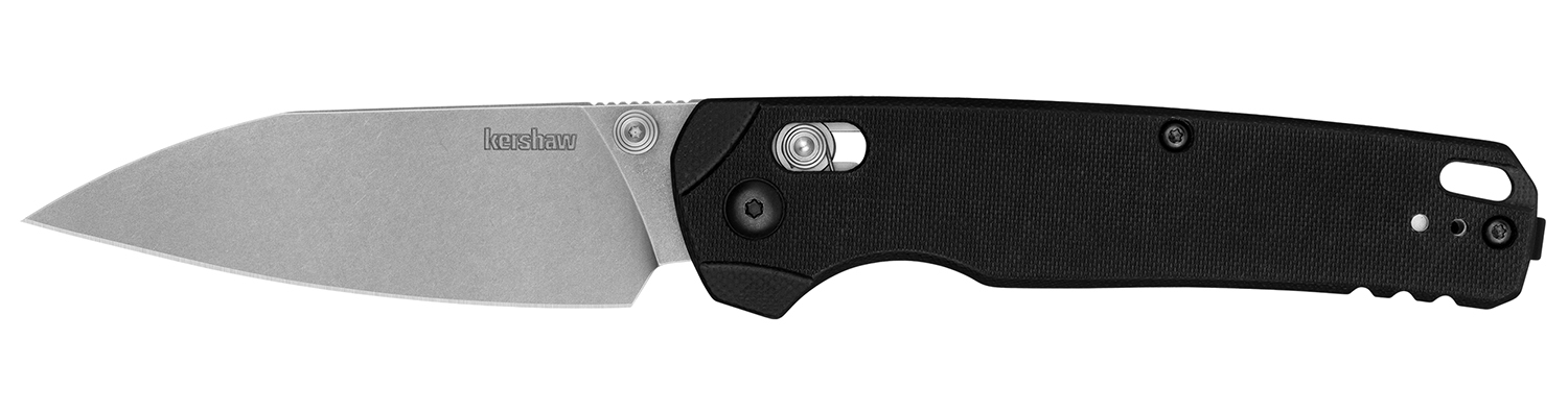Compact folding knife with a black handle