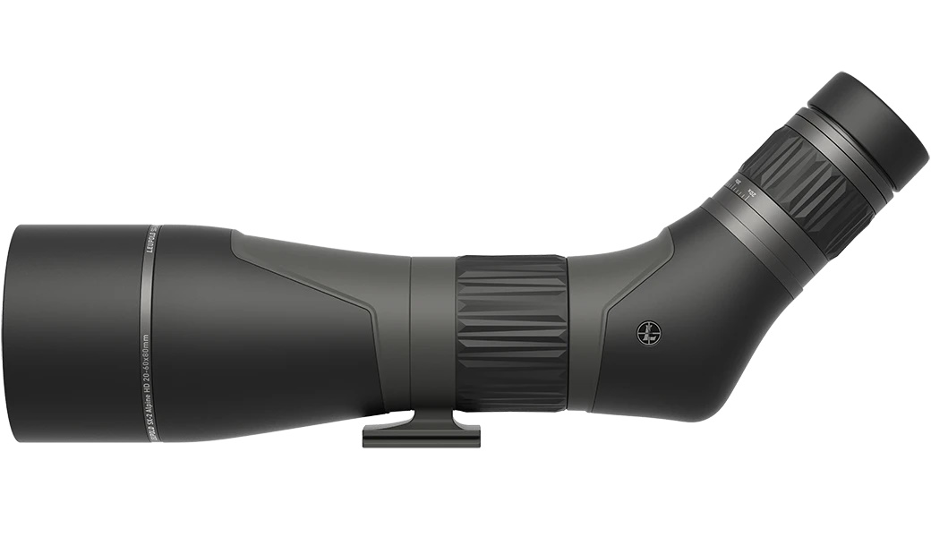 Angled spotting scope for outdoor observation and viewing.