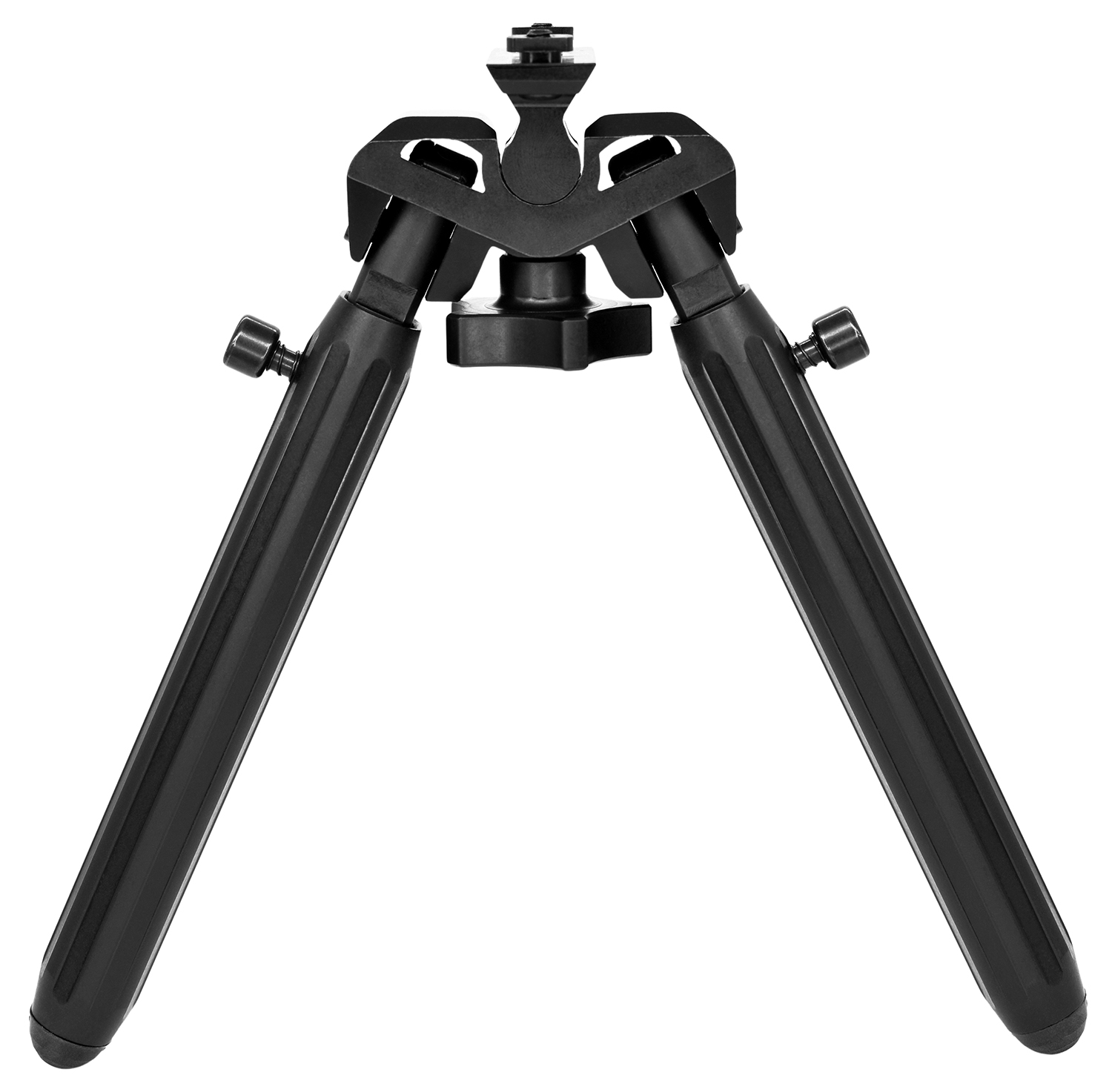 Black tripod with adjustable legs and mount