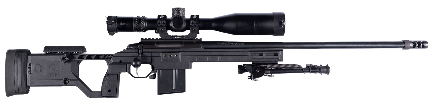 Precision rifle with scope and bipod