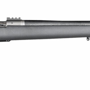 Side view of a modern rifle with carbon fiber design