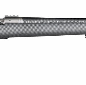 Side view of a long, sleek rifle.