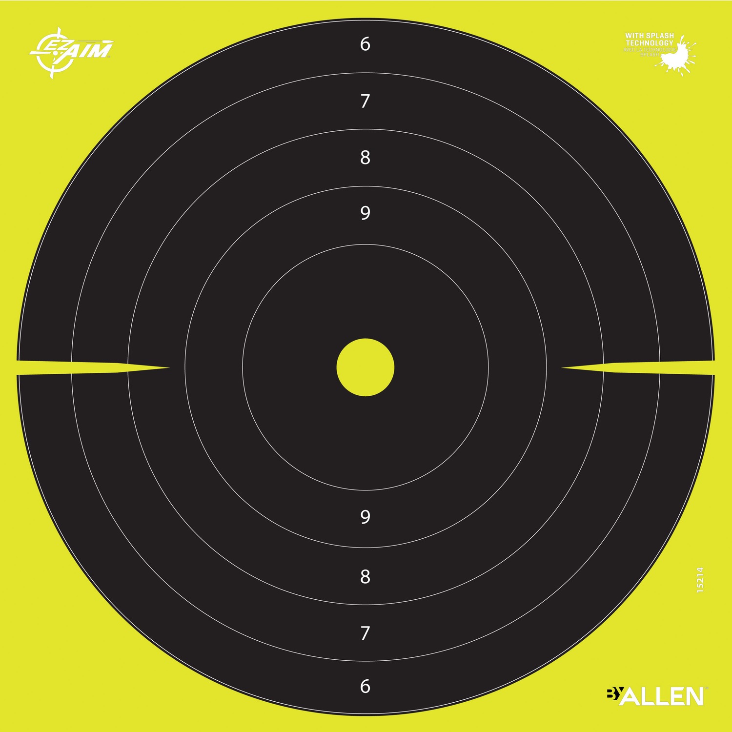 Black shooting target with concentric circles