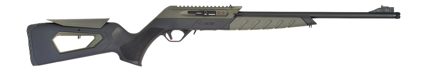 Side view of a modern air rifle.