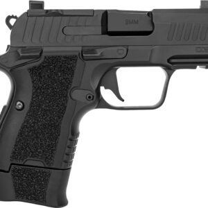 Side view of a black semi-automatic handgun