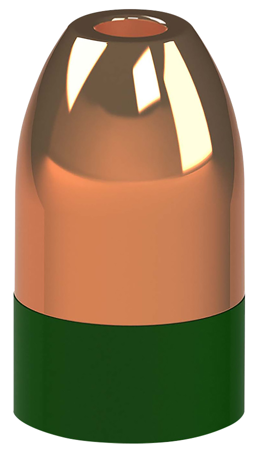 Copper-tipped bullet with green base