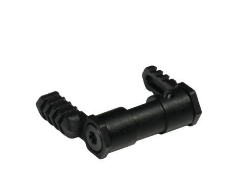 Black plastic mechanical component with grips