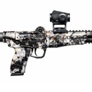 Decorative firearm with unique camouflage pattern.