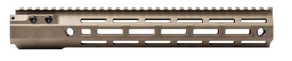 Flat tan rail system for firearm customization.
