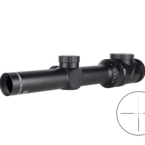 Black rifle scope with adjustable magnification